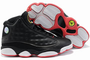 Women Jordan 13 Black/White/Red